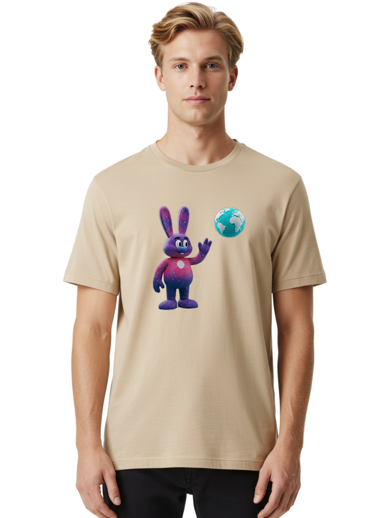 Galaxy-Bunny-5 Men'S Graphic Tee, 100% Cotton, Comfortable Casual Summer Wear, Machine Washable, Vintage Camera, Old Camera, Antique Camera, Black Camera, Classic Photography, Photography Equipment, Nostalgic Device, Film Camera, Camera Art Bai017