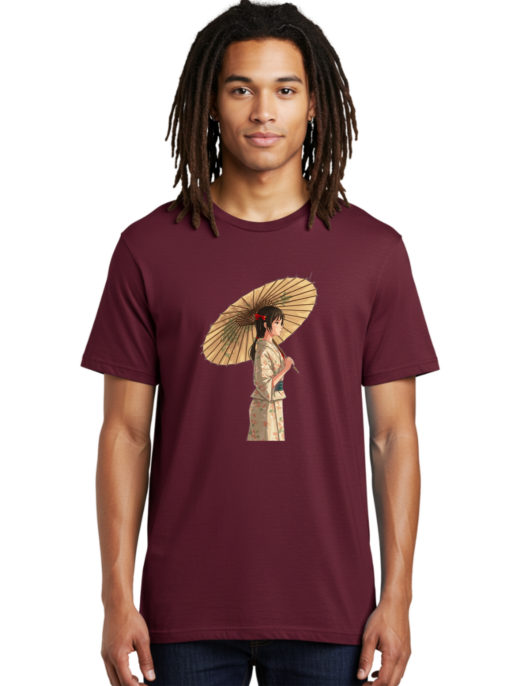 Geisha-With-Parasol Men'S Graphic Tee, 100% Cotton, Comfortable Casual Summer Wear, Machine Washable, Vintage Camera, Old Camera, Antique Camera, Black Camera, Classic Photography, Photography Equipment, Nostalgic Device, Film Camera, Bai023