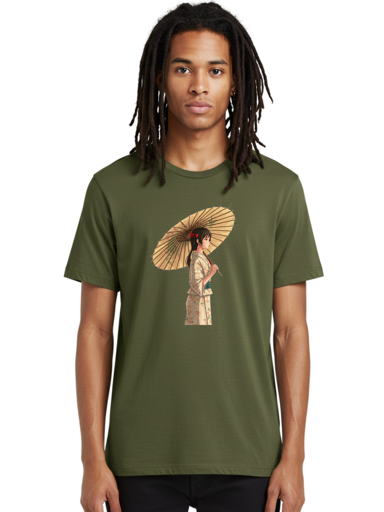 Geisha-With-Parasol Men'S Graphic Tee, 100% Cotton, Comfortable Casual Summer Wear, Machine Washable, Vintage Camera, Old Camera, Antique Camera, Black Camera, Classic Photography, Photography Equipment, Nostalgic Device, Film Camera, Bai023