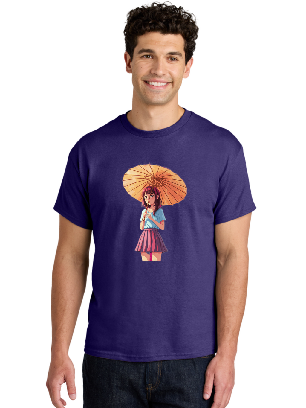 Girl-With-Parasol-1 Men'S Graphic Tee, 100% Cotton, Comfortable Casual Summer Wear, Machine Washable, Vintage Camera, Old Camera, Antique Camera, Black Camera, Classic Photography, Photography Equipment, Nostalgic Device, Film Camera, Bai030