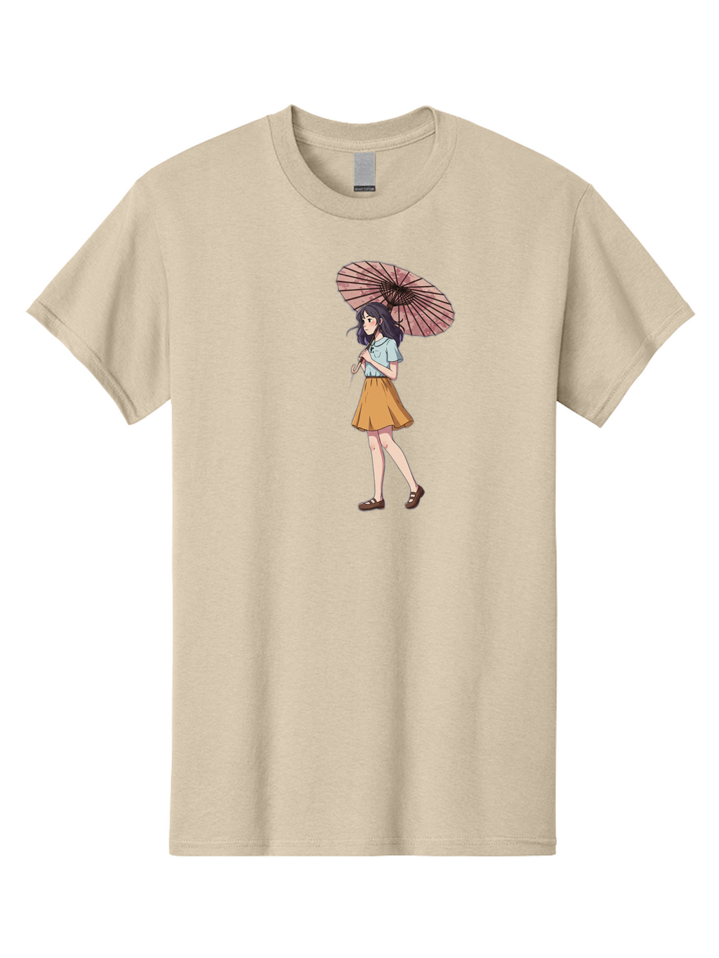 Girl-With-Parasol-4 Men'S Graphic Tee, 100% Cotton, Comfortable Casual Summer Wear, Machine Washable, Vintage Camera, Old Camera, Antique Camera, Black Camera, Classic Photography, Photography Equipment, Nostalgic Device, Film Camera, Bai033