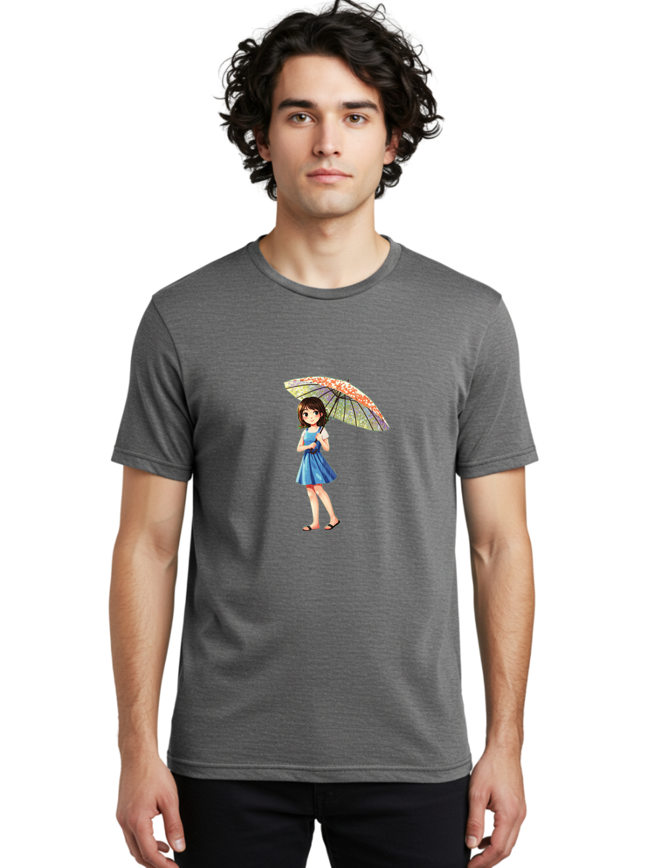 Girl-With-Parasol-5 Men'S Graphic Tee, 100% Cotton, Comfortable Casual Summer Wear, Machine Washable, Vintage Camera, Old Camera, Antique Camera, Black Camera, Classic Photography, Photography Equipment, Nostalgic Device, Film Camera, Bai034