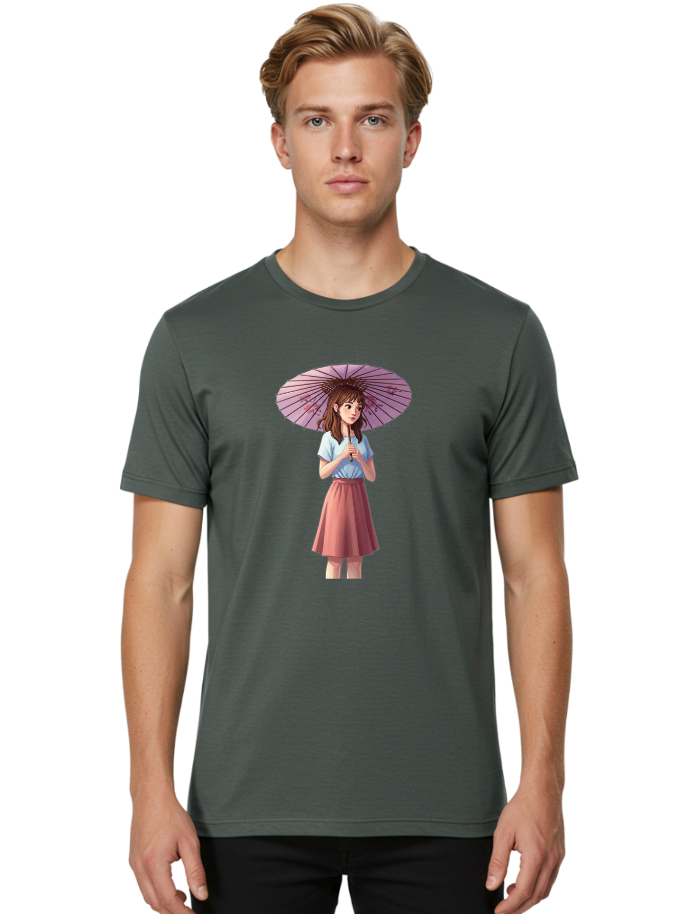 Girl-With-Parasol Men'S Graphic Tee, 100% Cotton, Comfortable Casual Summer Wear, Machine Washable, Vintage Camera, Old Camera, Antique Camera, Black Camera, Classic Photography, Photography Equipment, Nostalgic Device, Film Camera, Camera Art Bai035