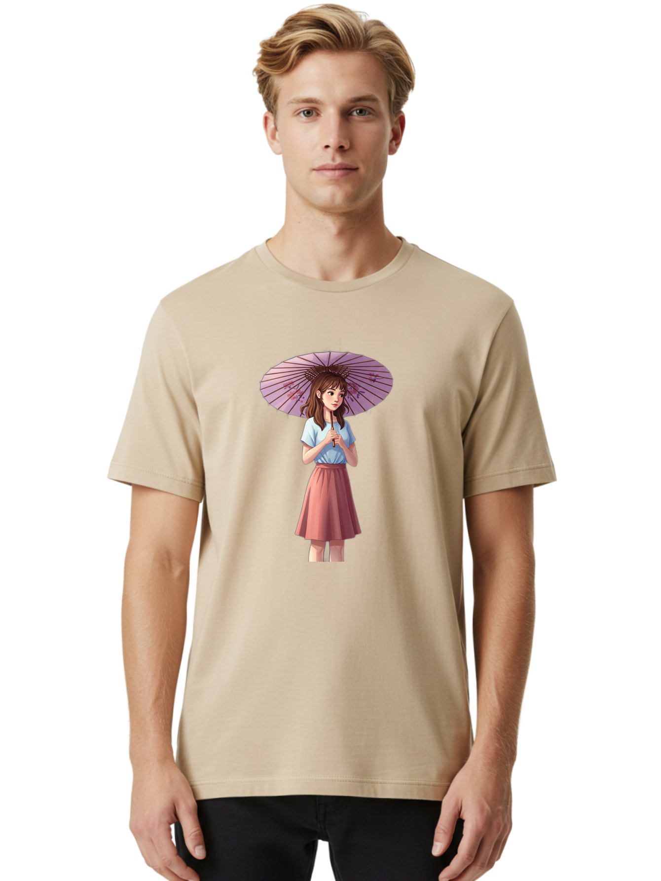 Girl-With-Parasol Men'S Graphic Tee, 100% Cotton, Comfortable Casual Summer Wear, Machine Washable, Vintage Camera, Old Camera, Antique Camera, Black Camera, Classic Photography, Photography Equipment, Nostalgic Device, Film Camera, Camera Art Bai035