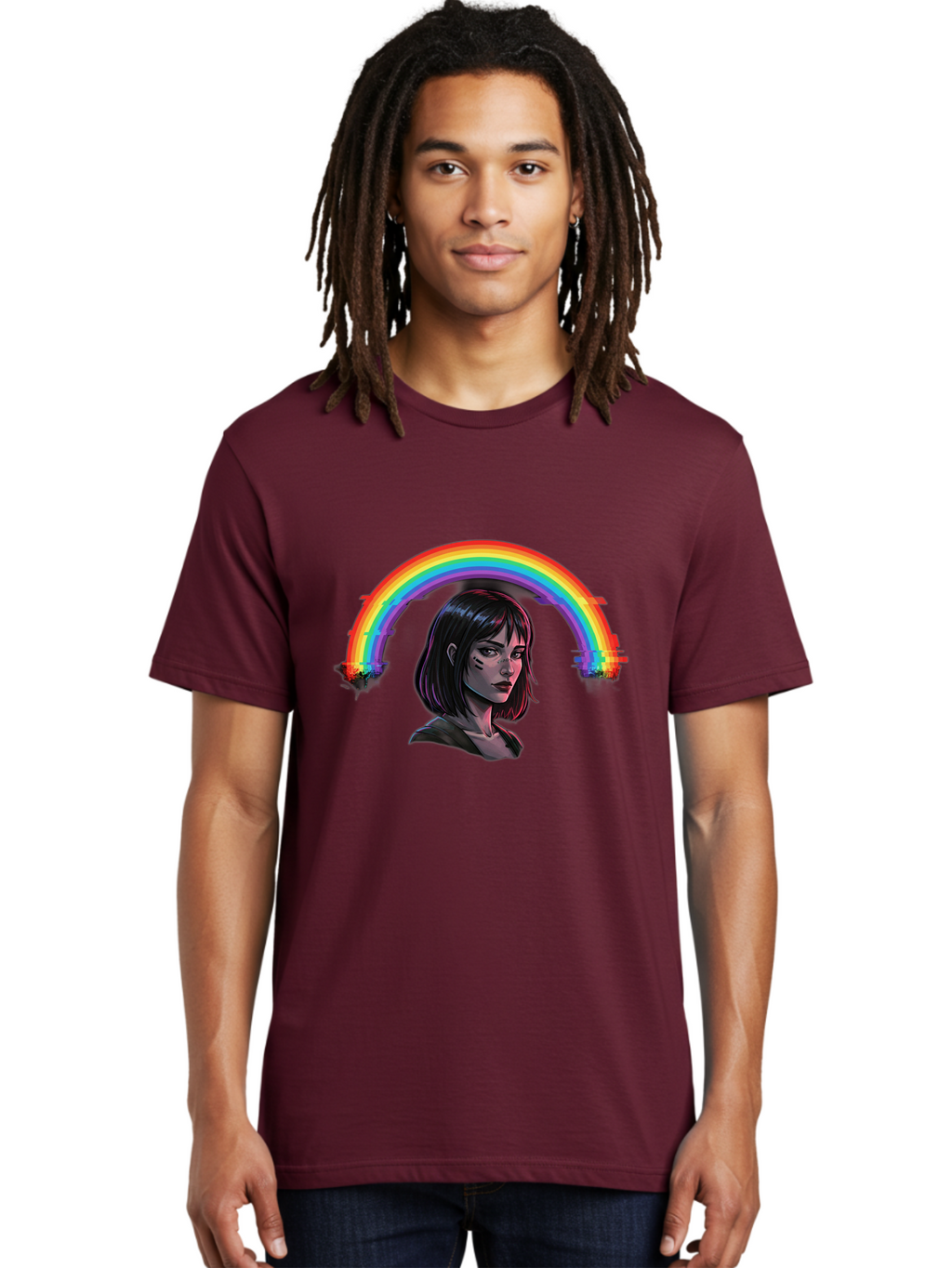 Girl-With-Rainbow Men'S Graphic Tee, 100% Cotton, Comfortable Casual Summer Wear, Machine Washable, Vintage Camera, Old Camera, Antique Camera, Black Camera, Classic Photography, Photography Equipment, Nostalgic Device, Film Camera, Camera Art Bai036