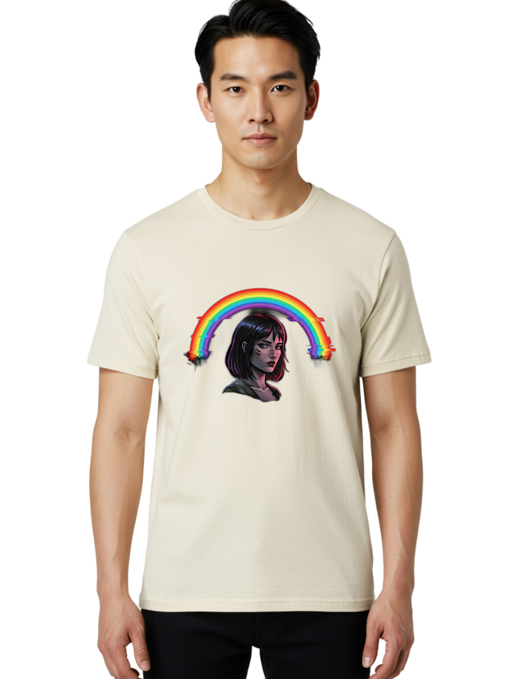 Girl-With-Rainbow Men'S Graphic Tee, 100% Cotton, Comfortable Casual Summer Wear, Machine Washable, Vintage Camera, Old Camera, Antique Camera, Black Camera, Classic Photography, Photography Equipment, Nostalgic Device, Film Camera, Camera Art Bai036