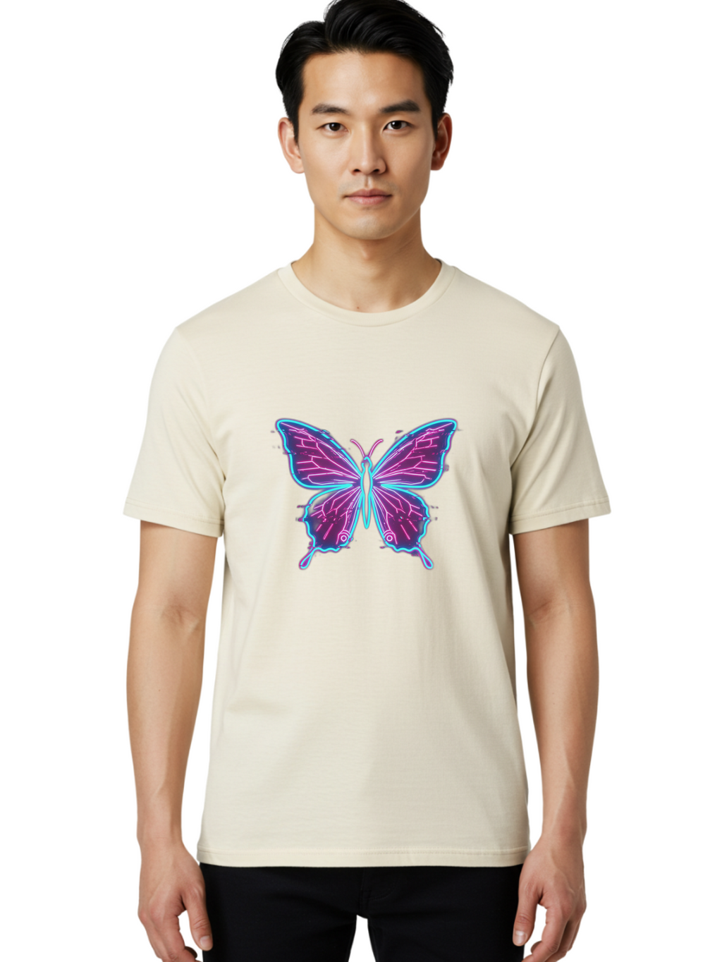 Glowing-Butterfly Men'S Graphic Tee, 100% Cotton, Comfortable Casual Summer Wear, Machine Washable, Vintage Camera, Old Camera, Antique Camera, Black Camera, Classic Photography, Photography Equipment, Nostalgic Device, Film Camera, Camera Art Bai048