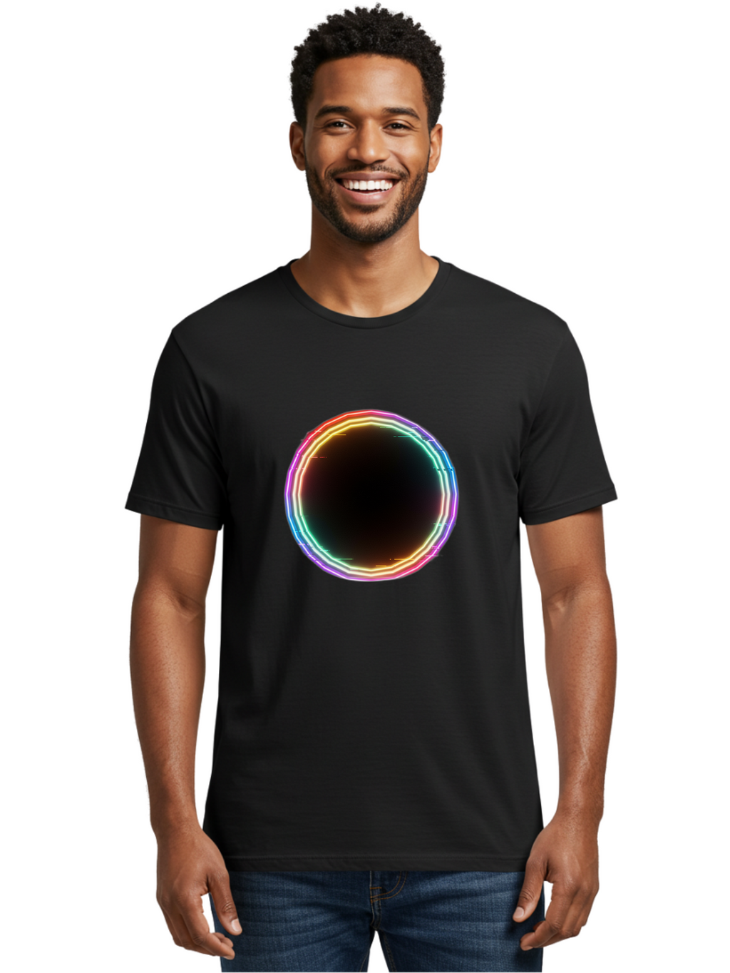 Glowing-Circle Men'S Graphic Tee, 100% Cotton, Comfortable Casual Summer Wear, Machine Washable, Vintage Camera, Old Camera, Antique Camera, Black Camera, Classic Photography, Photography Equipment, Nostalgic Device, Film Camera, Camera Art Bai049