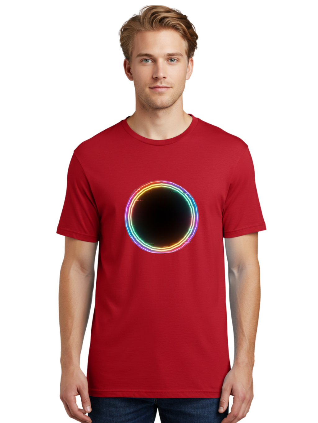 Glowing-Circle Men'S Graphic Tee, 100% Cotton, Comfortable Casual Summer Wear, Machine Washable, Vintage Camera, Old Camera, Antique Camera, Black Camera, Classic Photography, Photography Equipment, Nostalgic Device, Film Camera, Camera Art Bai049