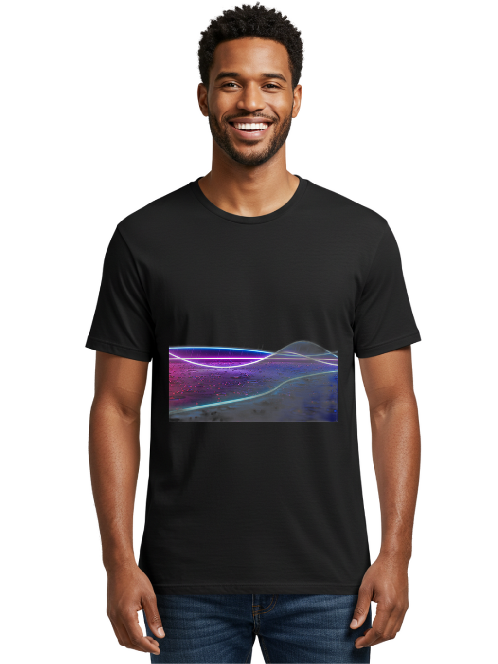 Glowing-Landscape Men'S Graphic Tee, 100% Cotton, Comfortable Casual Summer Wear, Machine Washable, Vintage Camera, Old Camera, Antique Camera, Black Camera, Classic Photography, Photography Equipment, Nostalgic Device, Film Camera, Camera Art Bai051