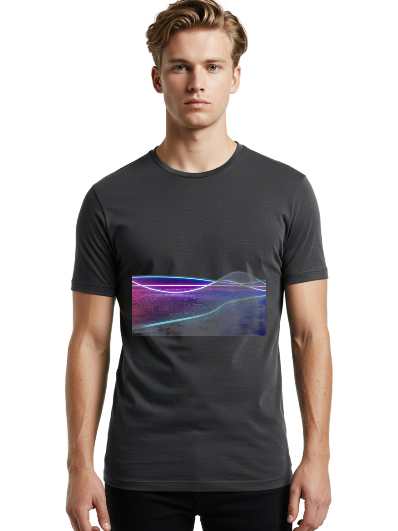 Glowing-Landscape Men'S Graphic Tee, 100% Cotton, Comfortable Casual Summer Wear, Machine Washable, Vintage Camera, Old Camera, Antique Camera, Black Camera, Classic Photography, Photography Equipment, Nostalgic Device, Film Camera, Camera Art Bai051