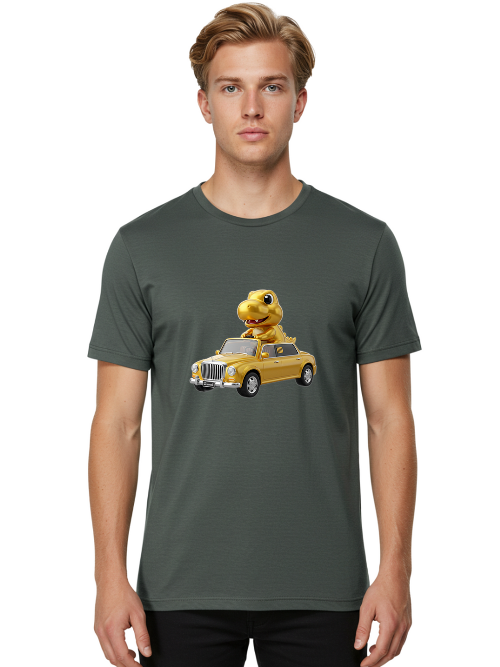 Gold-Dinosaur-Taxi Men'S Graphic Tee, 100% Cotton, Comfortable Casual Summer Wear, Machine Washable, Vintage Camera, Old Camera, Antique Camera, Black Camera, Classic Photography, Photography Equipment, Nostalgic Device, Film Camera, Bai056