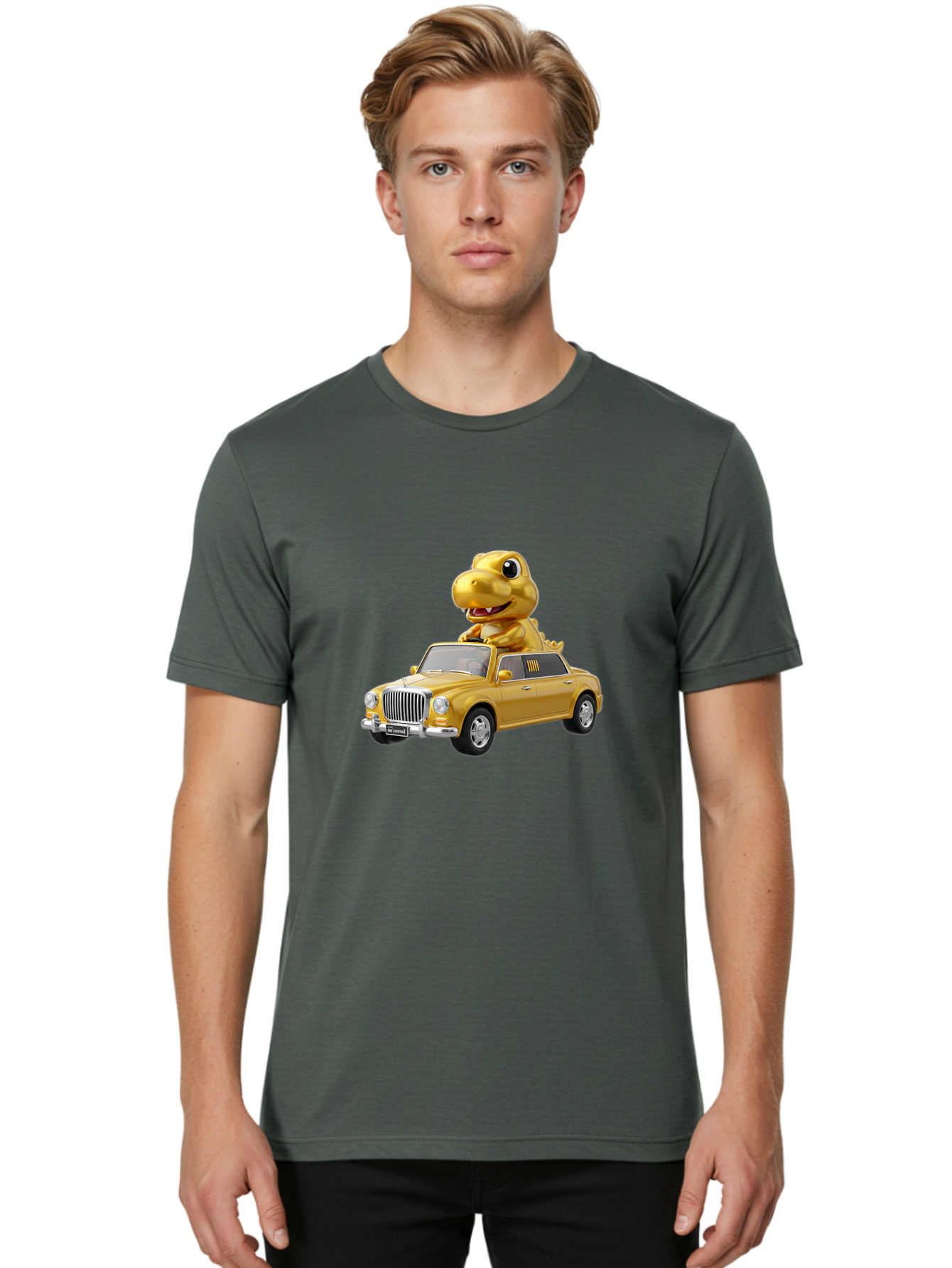 Gold-Dinosaur-Taxi Men'S Graphic Tee, 100% Cotton, Comfortable Casual Summer Wear, Machine Washable, Vintage Camera, Old Camera, Antique Camera, Black Camera, Classic Photography, Photography Equipment, Nostalgic Device, Film Camera, Bai056