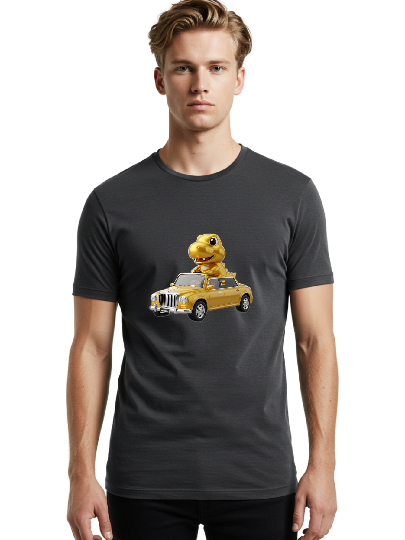 Gold-Dinosaur-Taxi Men'S Graphic Tee, 100% Cotton, Comfortable Casual Summer Wear, Machine Washable, Vintage Camera, Old Camera, Antique Camera, Black Camera, Classic Photography, Photography Equipment, Nostalgic Device, Film Camera, Bai056