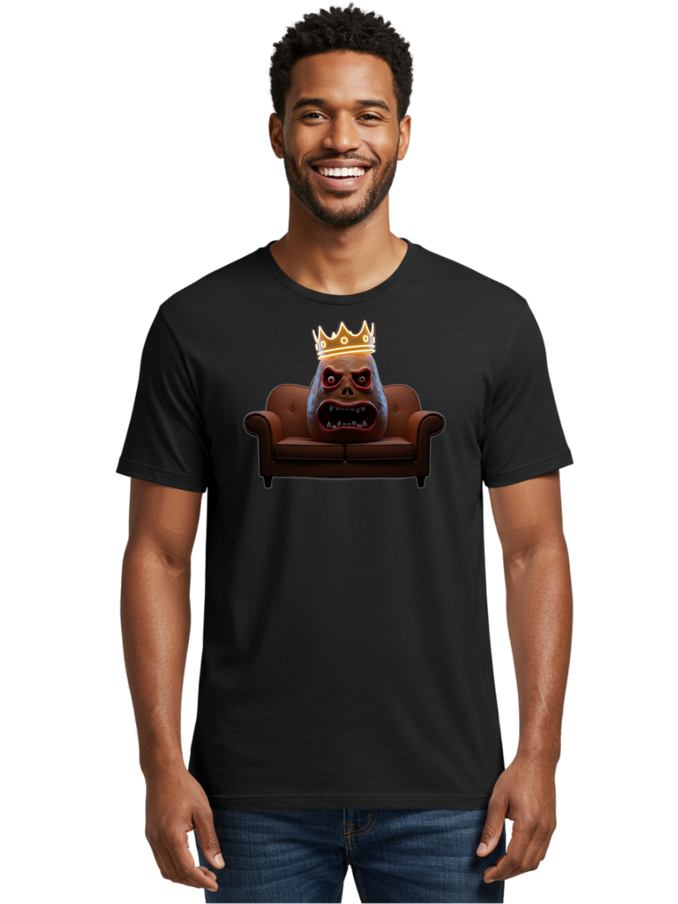 Gorilla-Head-On-Sofa Men'S Graphic Tee, 100% Cotton, Comfortable Casual Summer Wear, Machine Washable, Vintage Camera, Old Camera, Antique Camera, Black Camera, Classic Photography, Photography Equipment, Nostalgic Device, Film Camera, Bai061