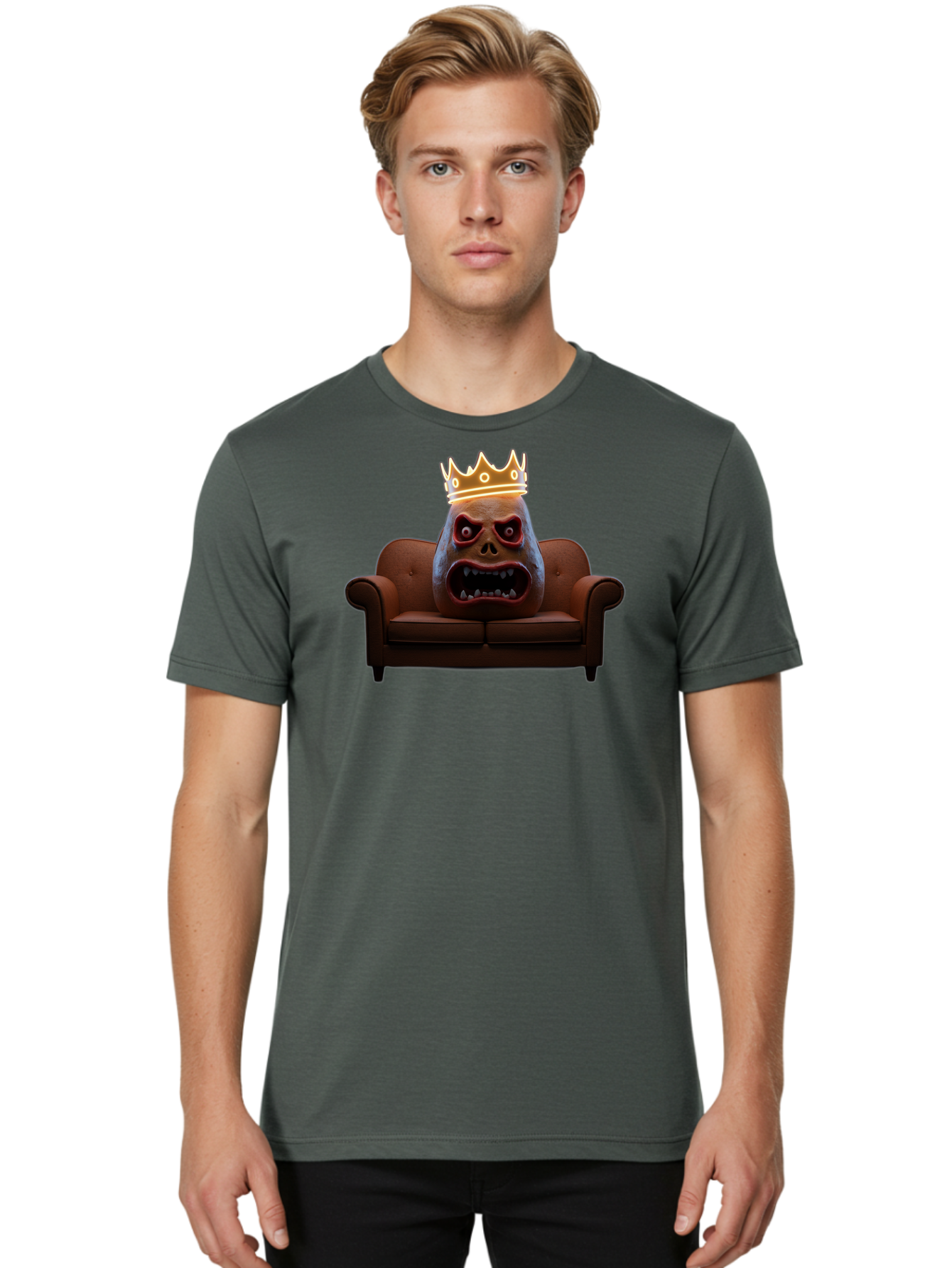 Gorilla-Head-On-Sofa Men'S Graphic Tee, 100% Cotton, Comfortable Casual Summer Wear, Machine Washable, Vintage Camera, Old Camera, Antique Camera, Black Camera, Classic Photography, Photography Equipment, Nostalgic Device, Film Camera, Bai061