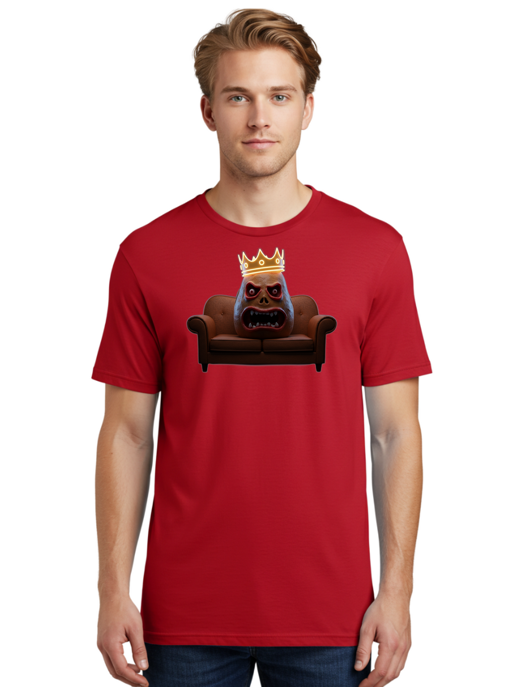 Gorilla-Head-On-Sofa Men'S Graphic Tee, 100% Cotton, Comfortable Casual Summer Wear, Machine Washable, Vintage Camera, Old Camera, Antique Camera, Black Camera, Classic Photography, Photography Equipment, Nostalgic Device, Film Camera, Bai061