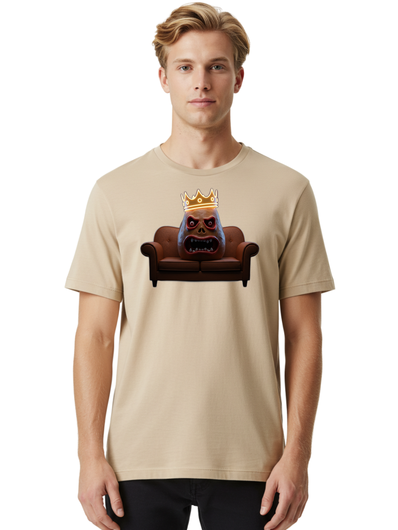 Gorilla-Head-On-Sofa Men'S Graphic Tee, 100% Cotton, Comfortable Casual Summer Wear, Machine Washable, Vintage Camera, Old Camera, Antique Camera, Black Camera, Classic Photography, Photography Equipment, Nostalgic Device, Film Camera, Bai061