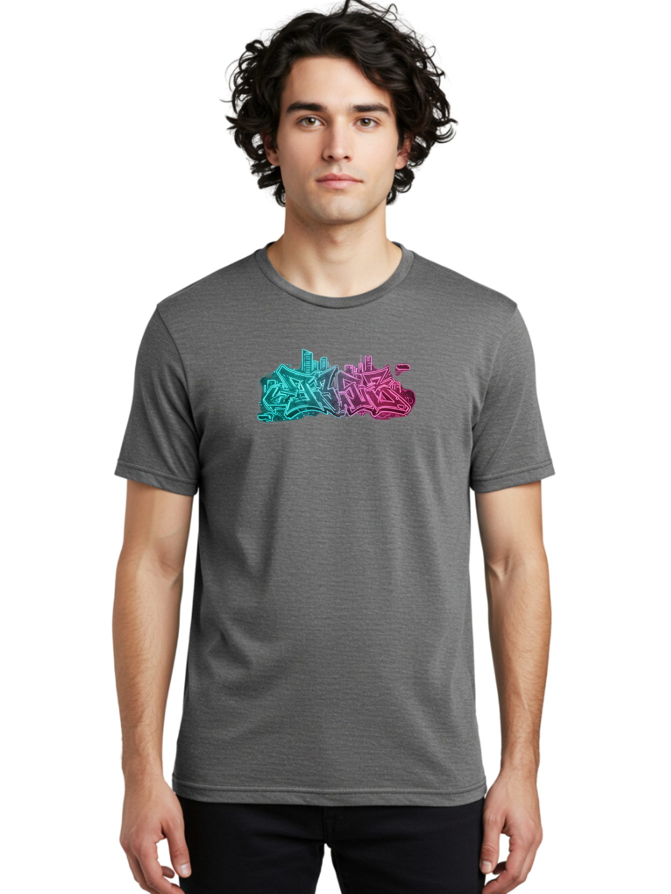 Graffiti-Style-City-Skyline Men'S Graphic Tee, 100% Cotton, Comfortable Casual Summer Wear, Machine Washable, Vintage Camera, Old Camera, Antique Camera, Black Camera, Classic Photography, Photography Equipment, Nostalgic Device, Film Camera, Bai063