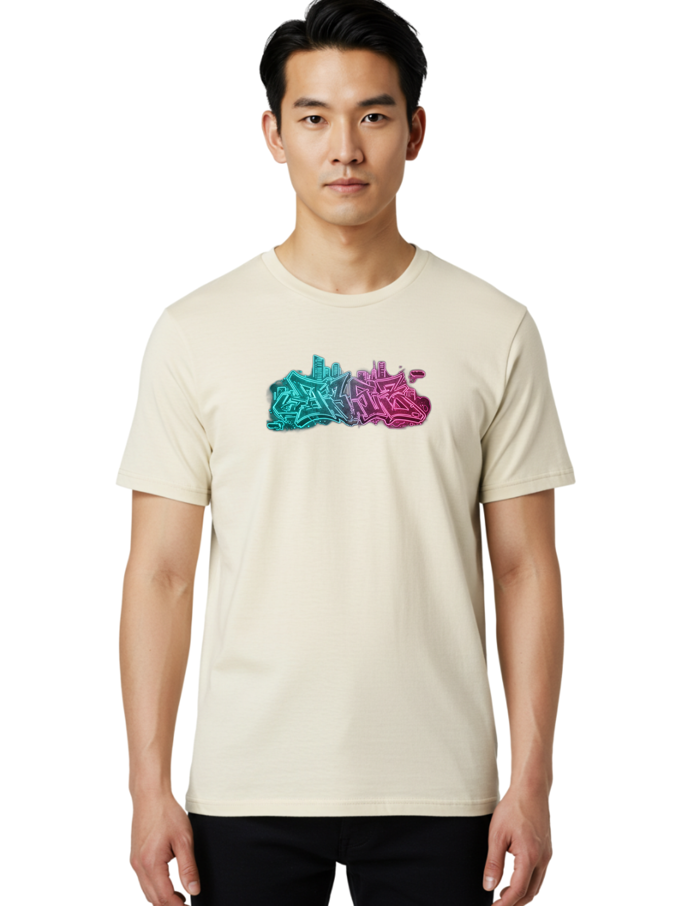 Graffiti-Style-City-Skyline Men'S Graphic Tee, 100% Cotton, Comfortable Casual Summer Wear, Machine Washable, Vintage Camera, Old Camera, Antique Camera, Black Camera, Classic Photography, Photography Equipment, Nostalgic Device, Film Camera, Bai063