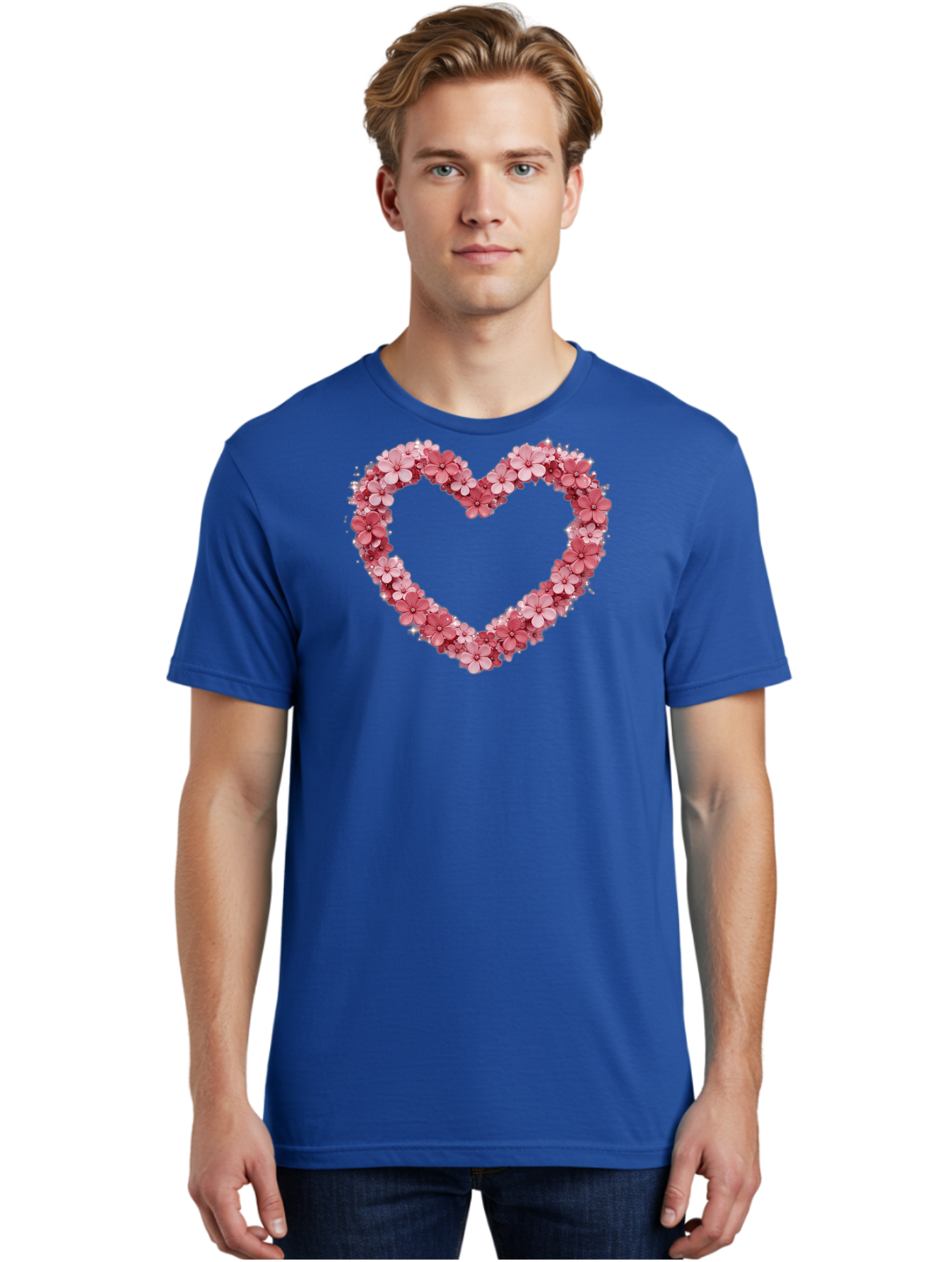 Heart-Shape-With-Pink-Flowers Men'S Graphic Tee, 100% Cotton, Comfortable Casual Summer Wear, Machine Washable, Vintage Camera, Old Camera, Antique Camera, Black Camera, Classic Photography, Photography Equipment, Nostalgic Device, Bai069