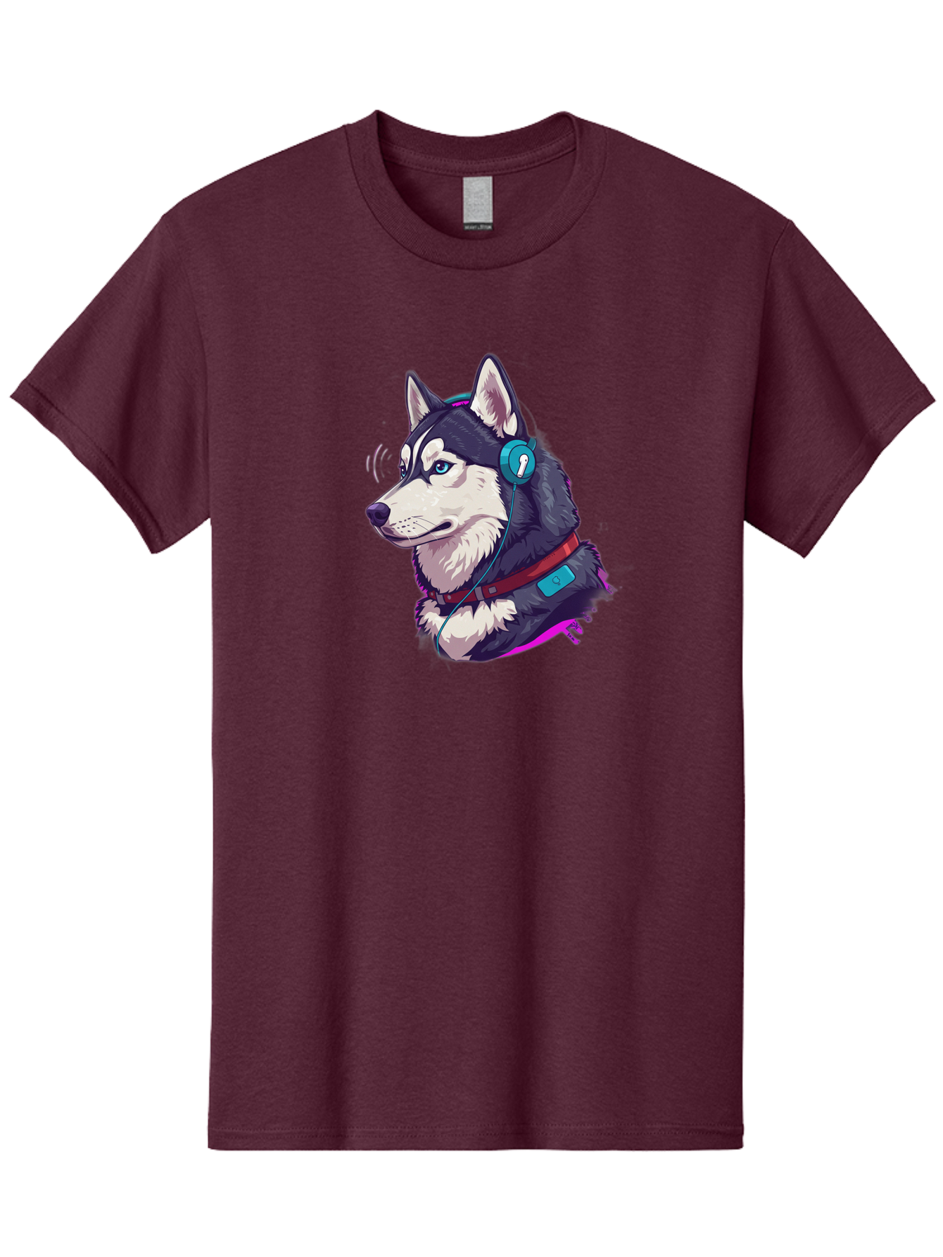 Husky-With-Headphones Men'S Graphic Tee, 100% Cotton, Comfortable Casual Summer Wear, Machine Washable, Vintage Camera, Old Camera, Antique Camera, Black Camera, Classic Photography, Photography Equipment, Nostalgic Device, Film Camera, Bai074