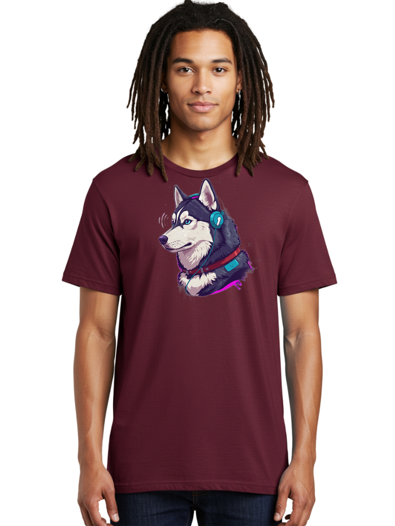 Husky-With-Headphones Men'S Graphic Tee, 100% Cotton, Comfortable Casual Summer Wear, Machine Washable, Vintage Camera, Old Camera, Antique Camera, Black Camera, Classic Photography, Photography Equipment, Nostalgic Device, Film Camera, Bai074