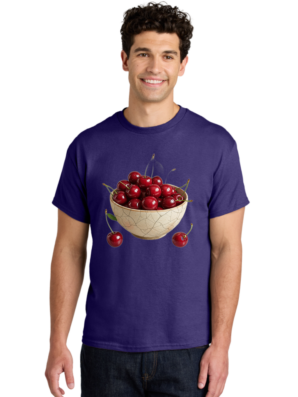 Kintsugi-Bowl-Of-Cherries Men'S Graphic Tee, 100% Cotton, Comfortable Casual Summer Wear, Machine Washable, Vintage Camera, Old Camera, Antique Camera, Black Camera, Classic Photography, Photography Equipment, Nostalgic Device, Film Camera, Bai081