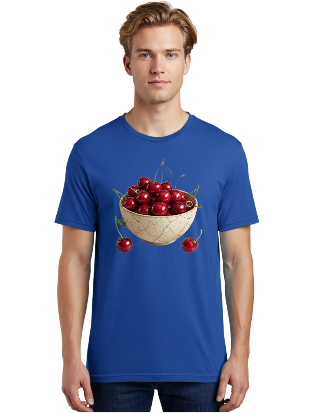 Kintsugi-Bowl-Of-Cherries Men'S Graphic Tee, 100% Cotton, Comfortable Casual Summer Wear, Machine Washable, Vintage Camera, Old Camera, Antique Camera, Black Camera, Classic Photography, Photography Equipment, Nostalgic Device, Film Camera, Bai081