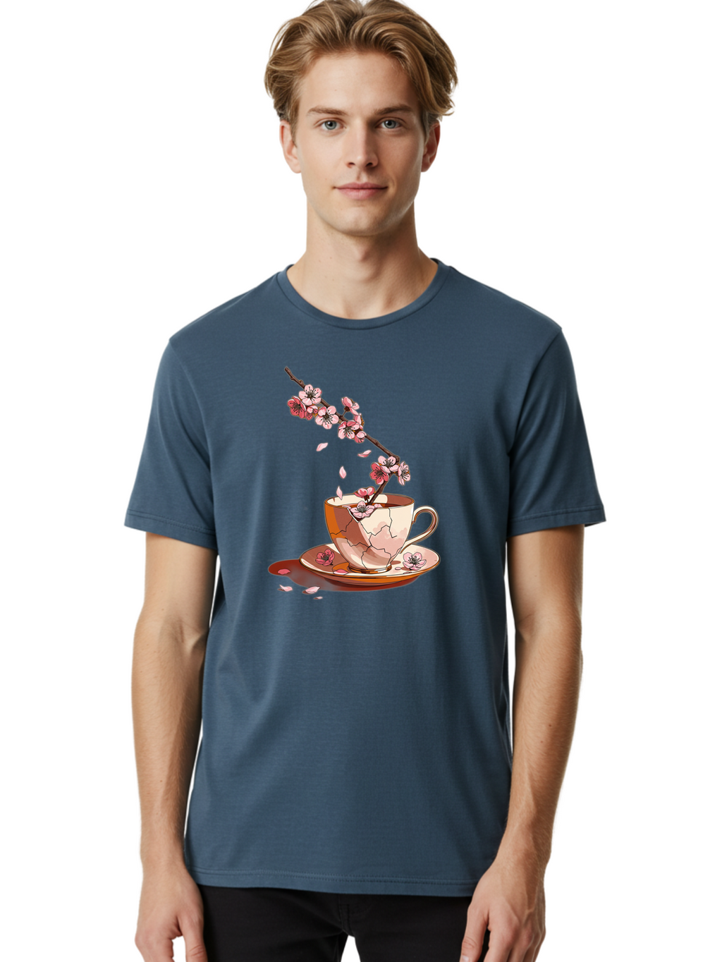 Kintsugi-Tea-Cup Men'S Graphic Tee, 100% Cotton, Comfortable Casual Summer Wear, Machine Washable, Vintage Camera, Old Camera, Antique Camera, Black Camera, Classic Photography, Photography Equipment, Nostalgic Device, Film Camera, Camera Art Bai082
