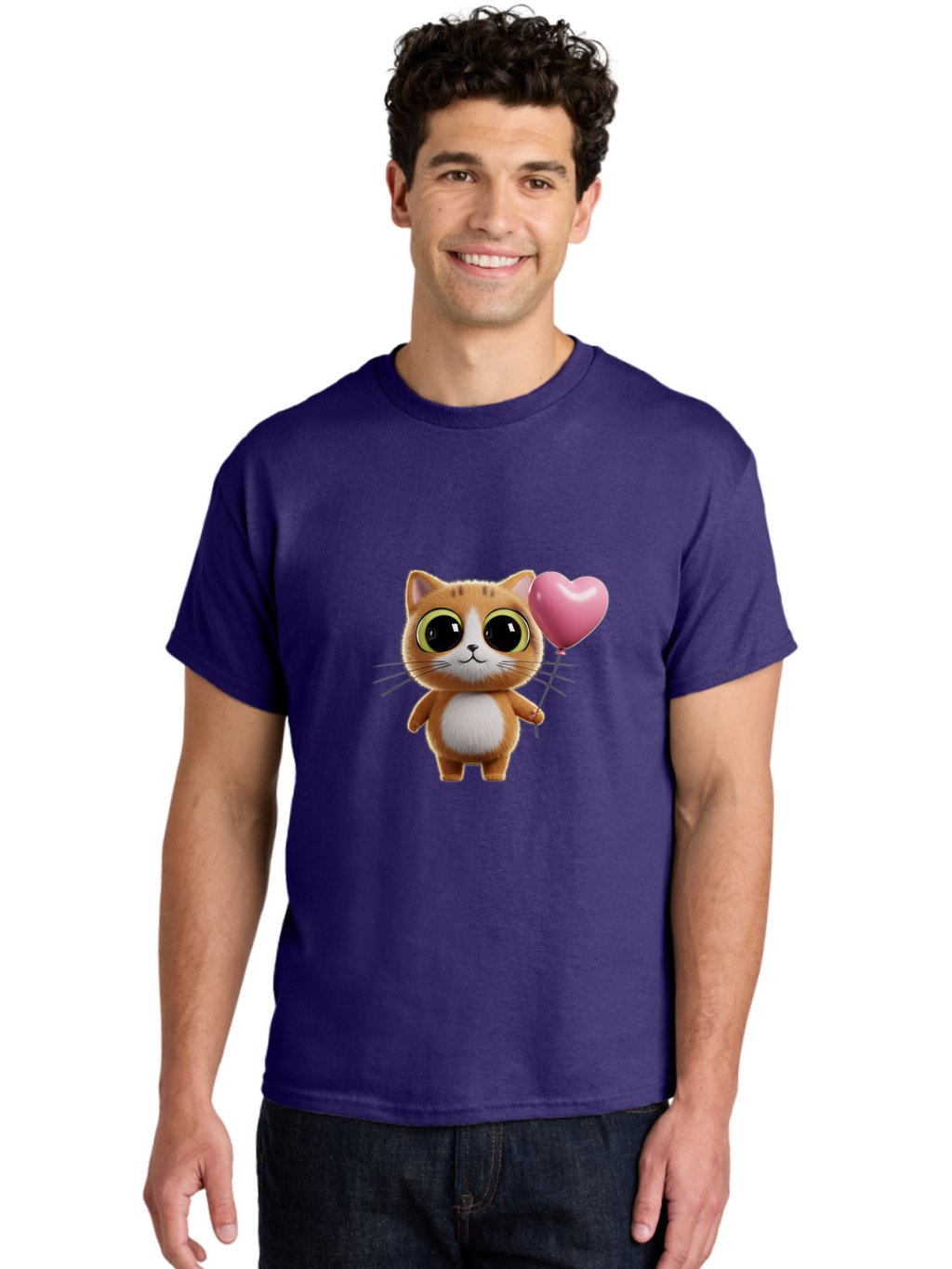 Kitty-With-Heart-Balloon Men'S Graphic Tee, 100% Cotton, Comfortable Casual Summer Wear, Machine Washable, Vintage Camera, Old Camera, Antique Camera, Black Camera, Classic Photography, Photography Equipment, Nostalgic Device, Film Camera, Bai083
