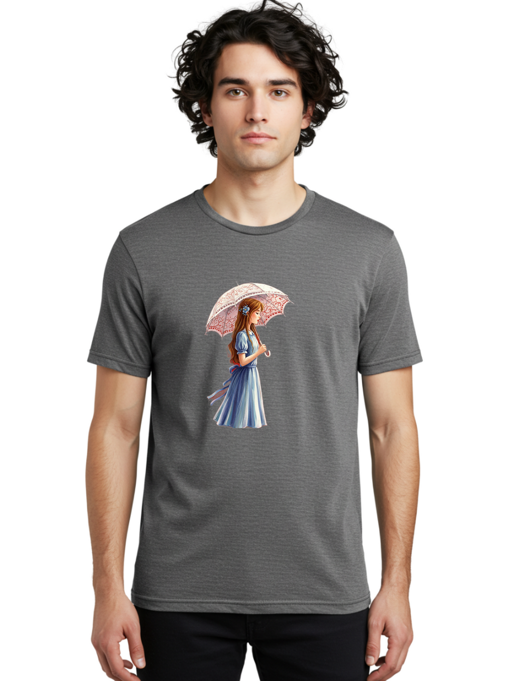 Lady-With-Parasol Men'S Graphic Tee, 100% Cotton, Comfortable Casual Summer Wear, Machine Washable, Vintage Camera, Old Camera, Antique Camera, Black Camera, Classic Photography, Photography Equipment, Nostalgic Device, Film Camera, Camera Art Bai085