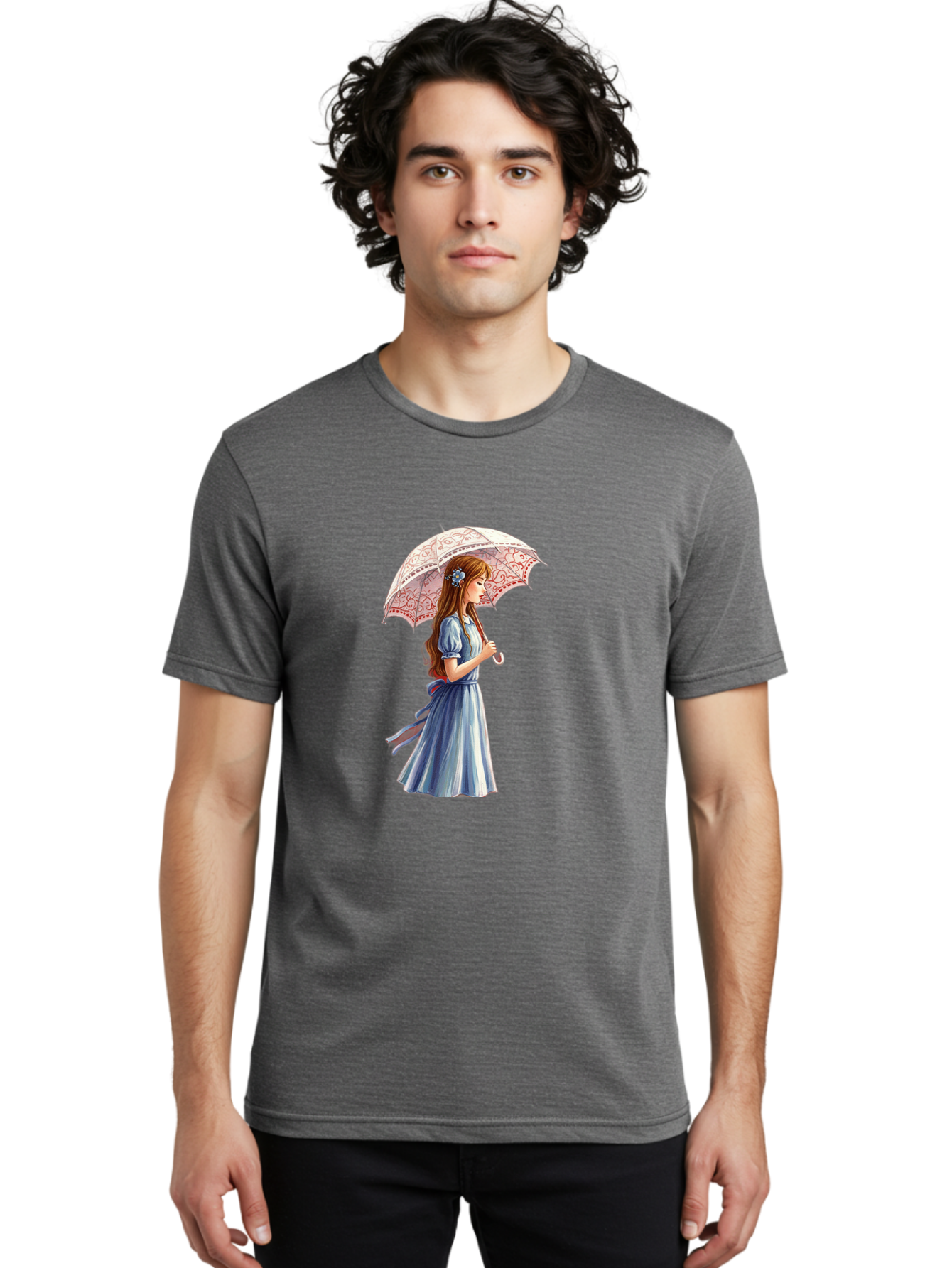 Lady-With-Parasol Men'S Graphic Tee, 100% Cotton, Comfortable Casual Summer Wear, Machine Washable, Vintage Camera, Old Camera, Antique Camera, Black Camera, Classic Photography, Photography Equipment, Nostalgic Device, Film Camera, Camera Art Bai085