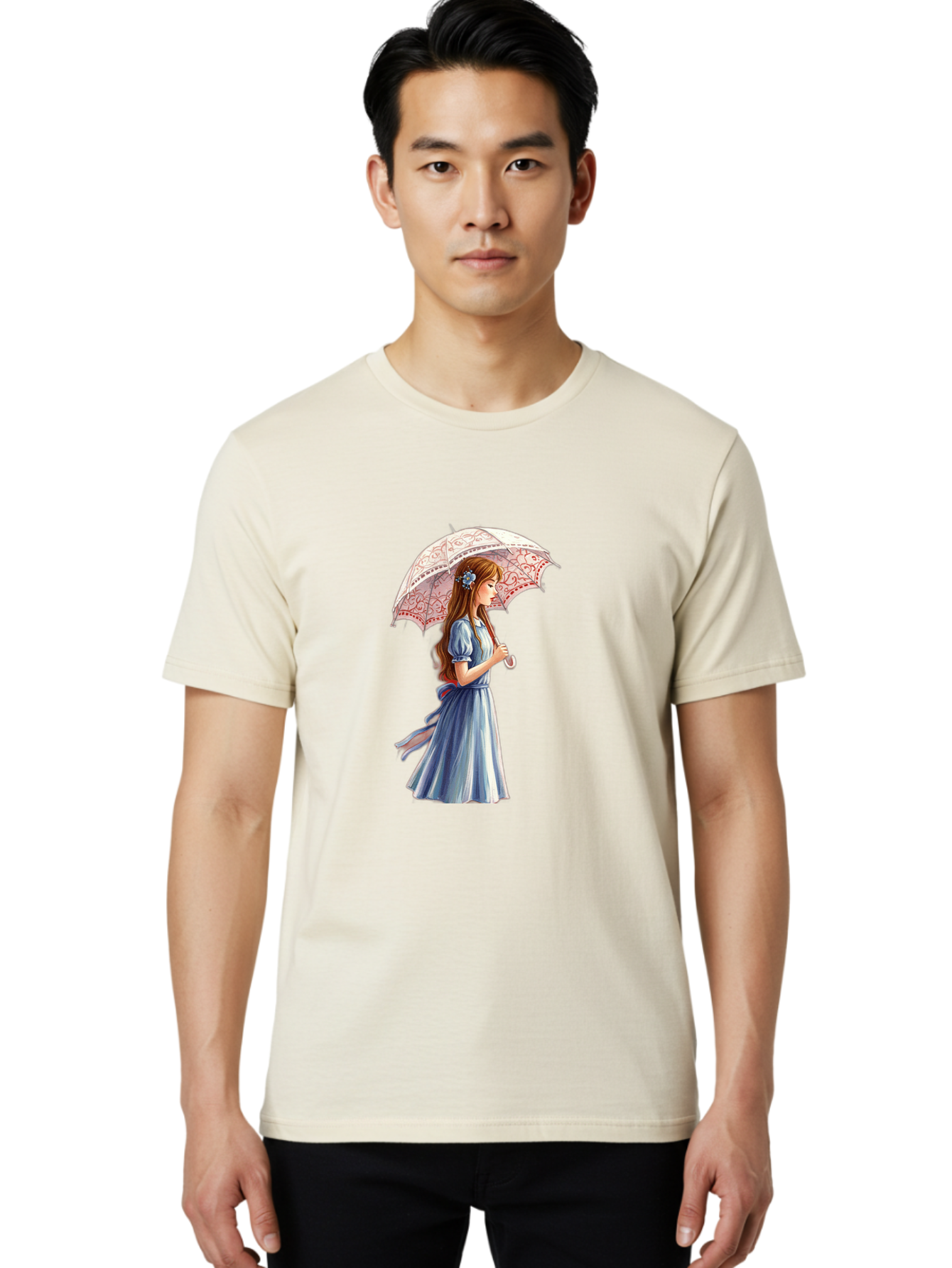 Lady-With-Parasol Men'S Graphic Tee, 100% Cotton, Comfortable Casual Summer Wear, Machine Washable, Vintage Camera, Old Camera, Antique Camera, Black Camera, Classic Photography, Photography Equipment, Nostalgic Device, Film Camera, Camera Art Bai085