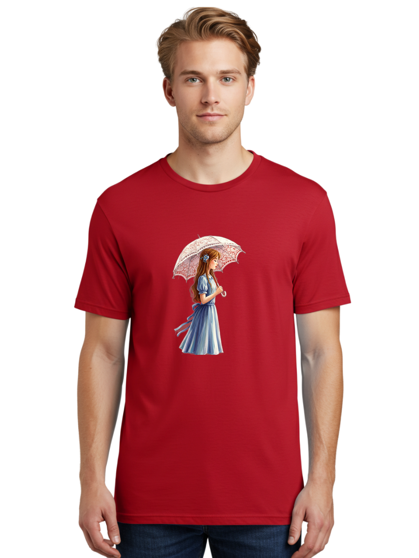 Lady-With-Parasol Men'S Graphic Tee, 100% Cotton, Comfortable Casual Summer Wear, Machine Washable, Vintage Camera, Old Camera, Antique Camera, Black Camera, Classic Photography, Photography Equipment, Nostalgic Device, Film Camera, Camera Art Bai085
