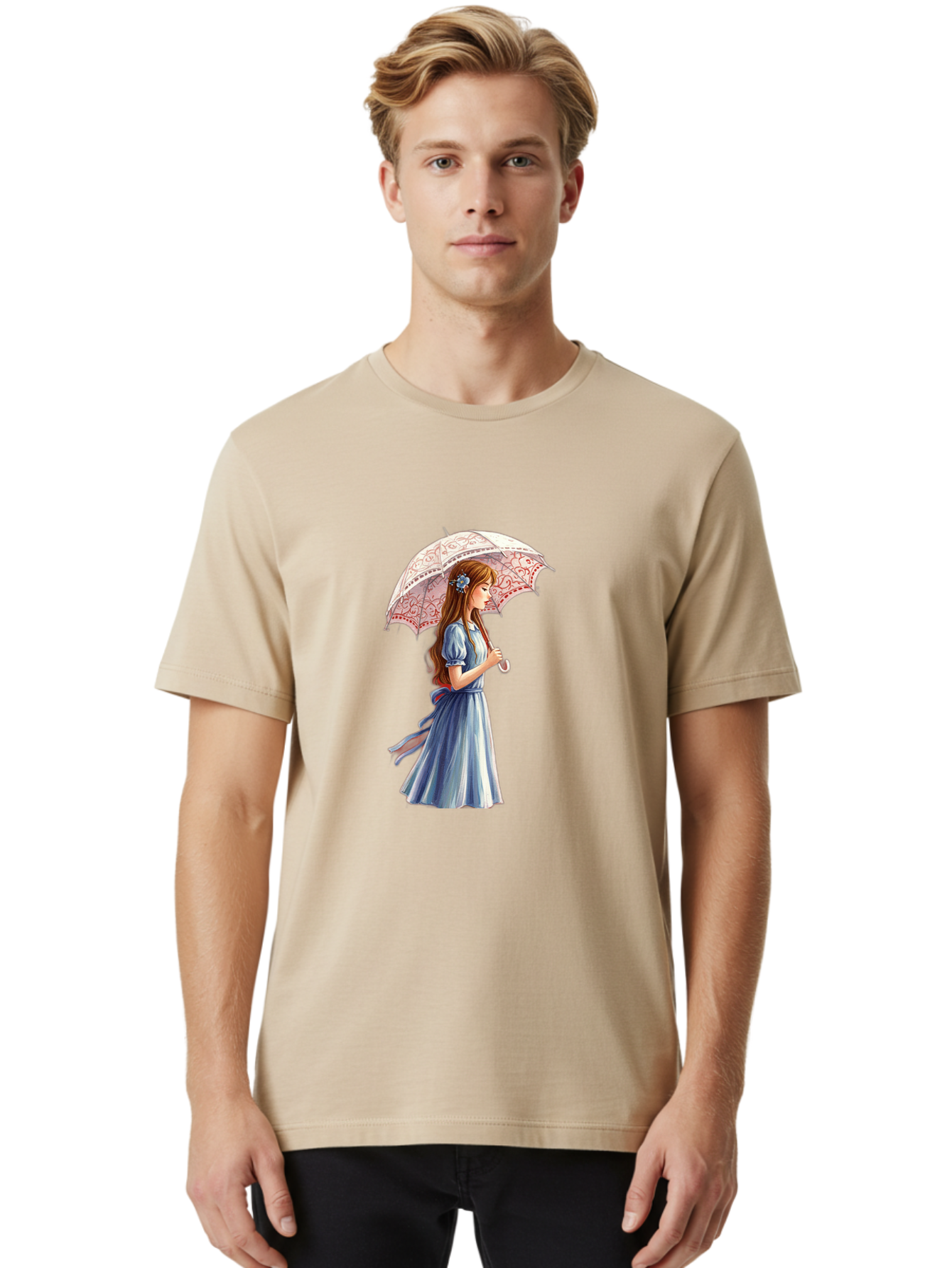 Lady-With-Parasol Men'S Graphic Tee, 100% Cotton, Comfortable Casual Summer Wear, Machine Washable, Vintage Camera, Old Camera, Antique Camera, Black Camera, Classic Photography, Photography Equipment, Nostalgic Device, Film Camera, Camera Art Bai085
