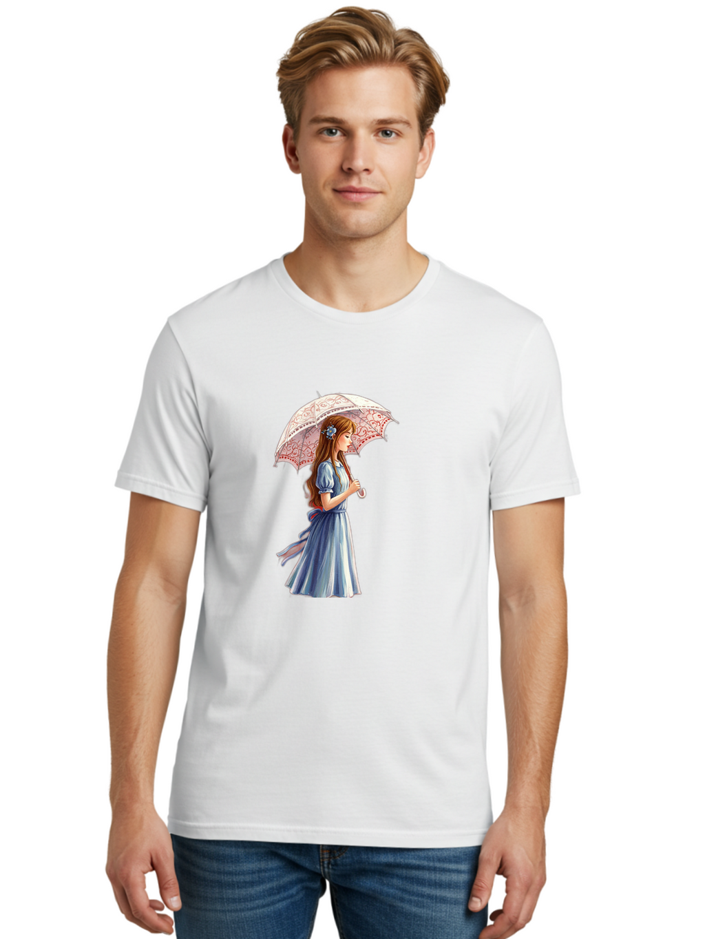 Lady-With-Parasol Men'S Graphic Tee, 100% Cotton, Comfortable Casual Summer Wear, Machine Washable, Vintage Camera, Old Camera, Antique Camera, Black Camera, Classic Photography, Photography Equipment, Nostalgic Device, Film Camera, Camera Art Bai085