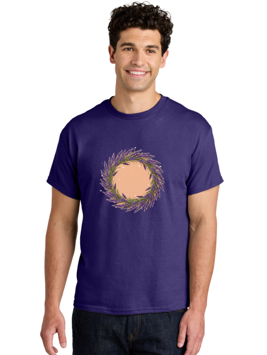 Lavender-Wreath Men'S Graphic Tee, 100% Cotton, Comfortable Casual Summer Wear, Machine Washable, Vintage Camera, Old Camera, Antique Camera, Black Camera, Classic Photography, Photography Equipment, Nostalgic Device, Film Camera, Camera Art Bai087