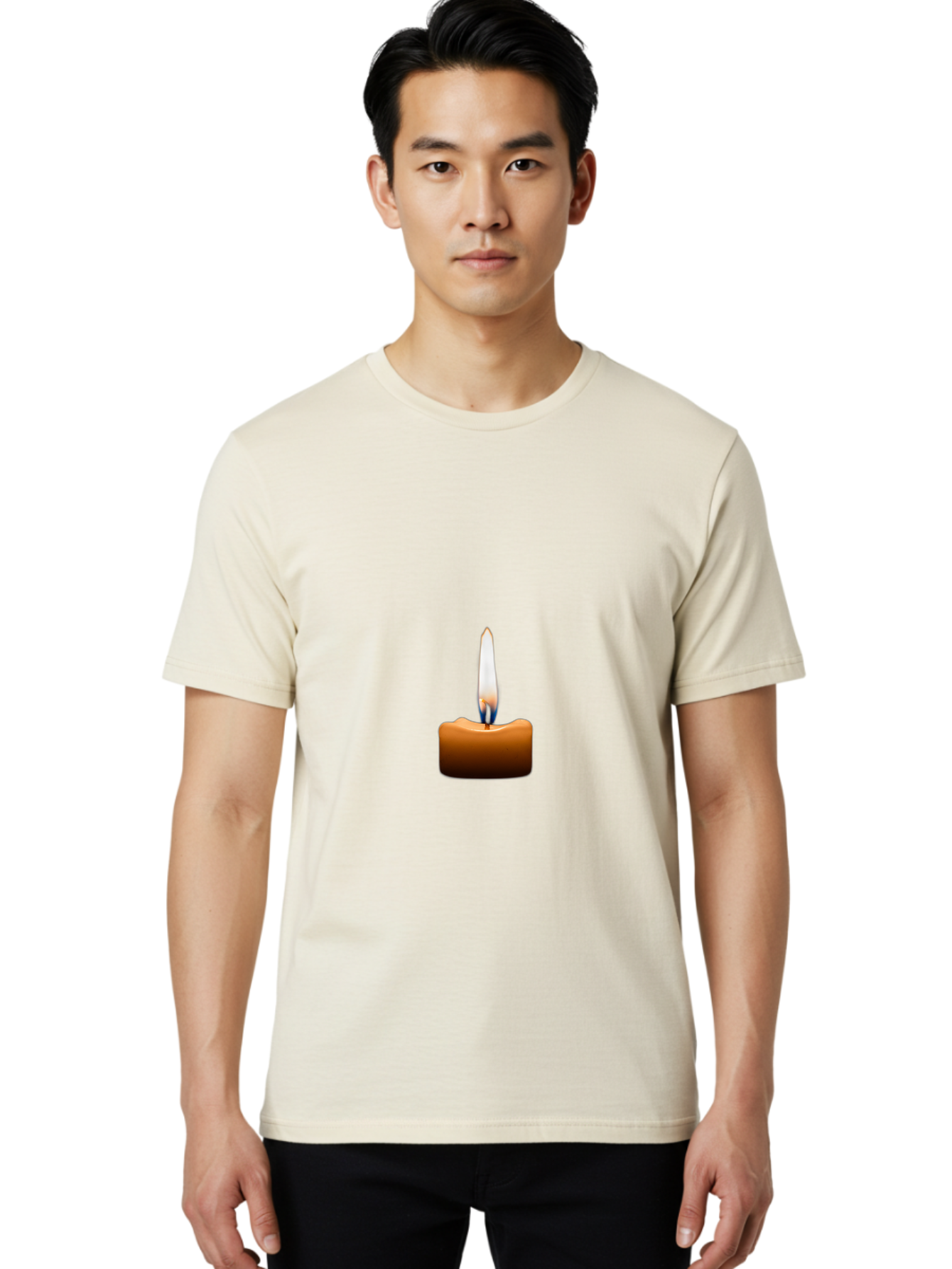 Lit-Candle-1 Men'S Graphic Tee, 100% Cotton, Comfortable Casual Summer Wear, Machine Washable, Vintage Camera, Old Camera, Antique Camera, Black Camera, Classic Photography, Photography Equipment, Nostalgic Device, Film Camera, Camera Art Bai090
