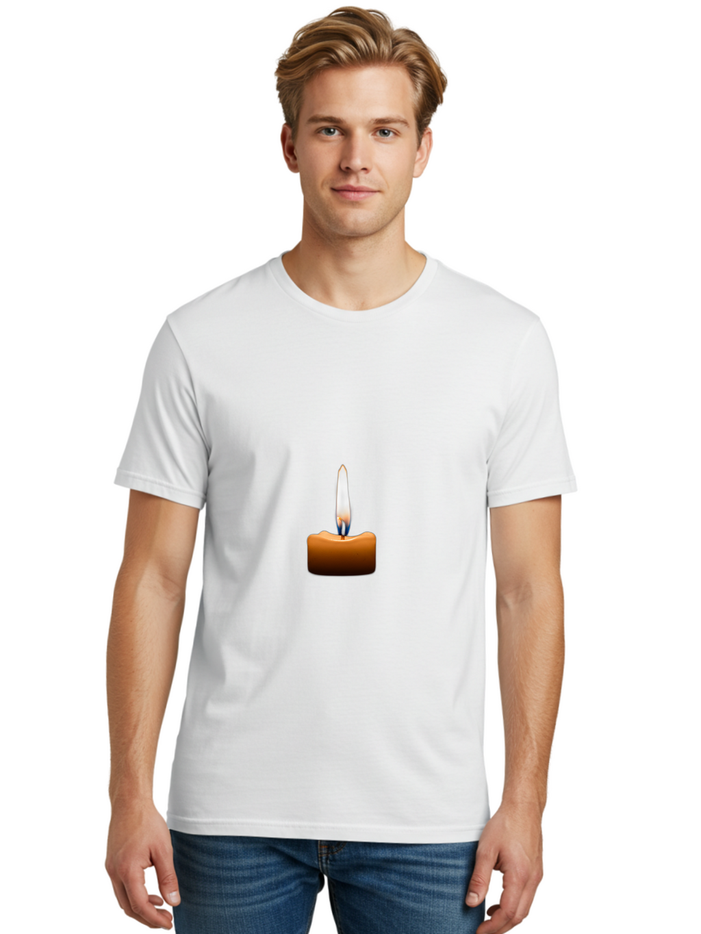 Lit-Candle-1 Men'S Graphic Tee, 100% Cotton, Comfortable Casual Summer Wear, Machine Washable, Vintage Camera, Old Camera, Antique Camera, Black Camera, Classic Photography, Photography Equipment, Nostalgic Device, Film Camera, Camera Art Bai090