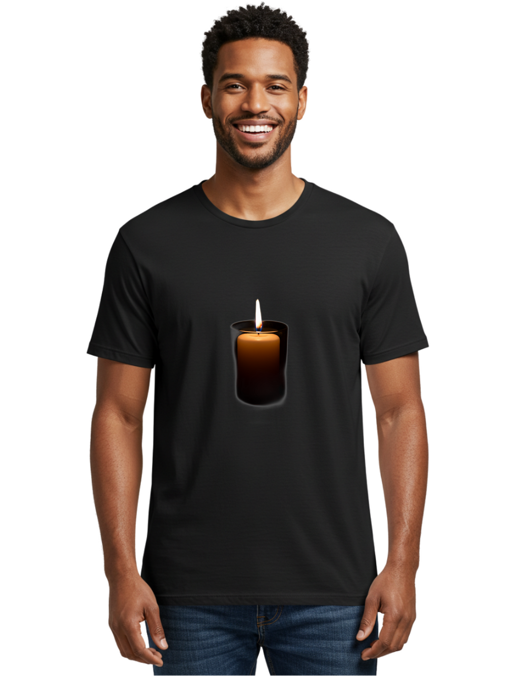 Lit-Candle-4 Men'S Graphic Tee, 100% Cotton, Comfortable Casual Summer Wear, Machine Washable, Vintage Camera, Old Camera, Antique Camera, Black Camera, Classic Photography, Photography Equipment, Nostalgic Device, Film Camera, Camera Art Bai094