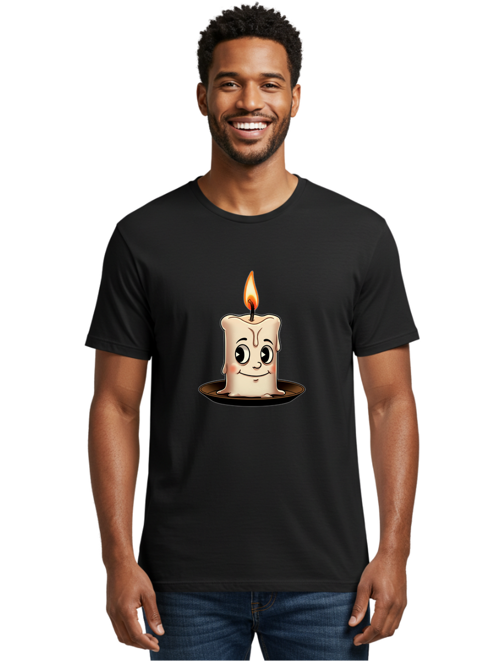 Lit-Candle-Character Men'S Graphic Tee, 100% Cotton, Comfortable Casual Summer Wear, Machine Washable, Vintage Camera, Old Camera, Antique Camera, Black Camera, Classic Photography, Photography Equipment, Nostalgic Device, Film Camera, Bai100