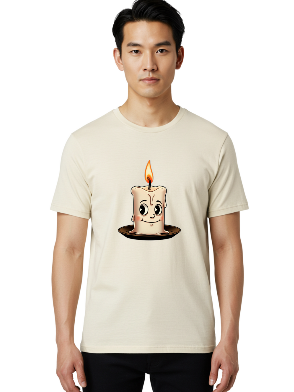 Lit-Candle-Character Men'S Graphic Tee, 100% Cotton, Comfortable Casual Summer Wear, Machine Washable, Vintage Camera, Old Camera, Antique Camera, Black Camera, Classic Photography, Photography Equipment, Nostalgic Device, Film Camera, Bai100