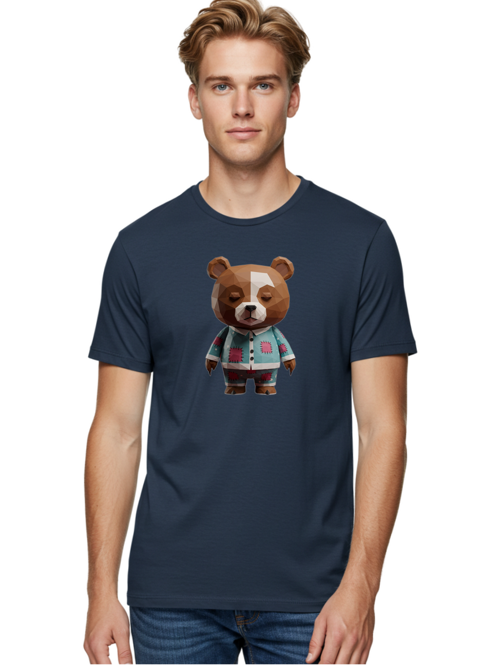 Low-Poly-Brown-Bear Men'S Graphic Tee, 100% Cotton, Comfortable Casual Summer Wear, Machine Washable, Vintage Camera, Old Camera, Antique Camera, Black Camera, Classic Photography, Photography Equipment, Nostalgic Device, Film Camera, Bai105