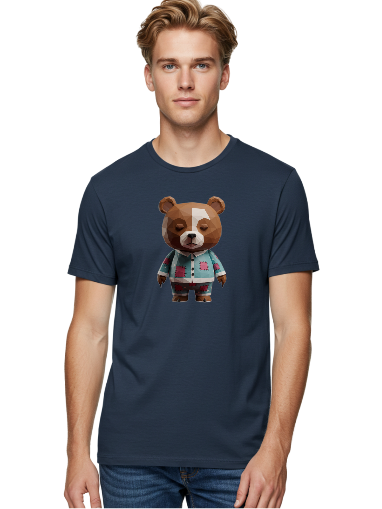 Low-Poly-Brown-Bear Men'S Graphic Tee, 100% Cotton, Comfortable Casual Summer Wear, Machine Washable, Vintage Camera, Old Camera, Antique Camera, Black Camera, Classic Photography, Photography Equipment, Nostalgic Device, Film Camera, Bai105