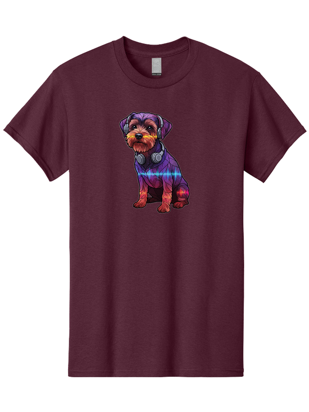Low-Poly-Dog-Wearing-Headphones Men'S Graphic Tee, 100% Cotton, Comfortable Casual Summer Wear, Machine Washable, Vintage Camera, Old Camera, Antique Camera, Black Camera, Classic Photography, Photography Equipment, Nostalgic Device, Bai106