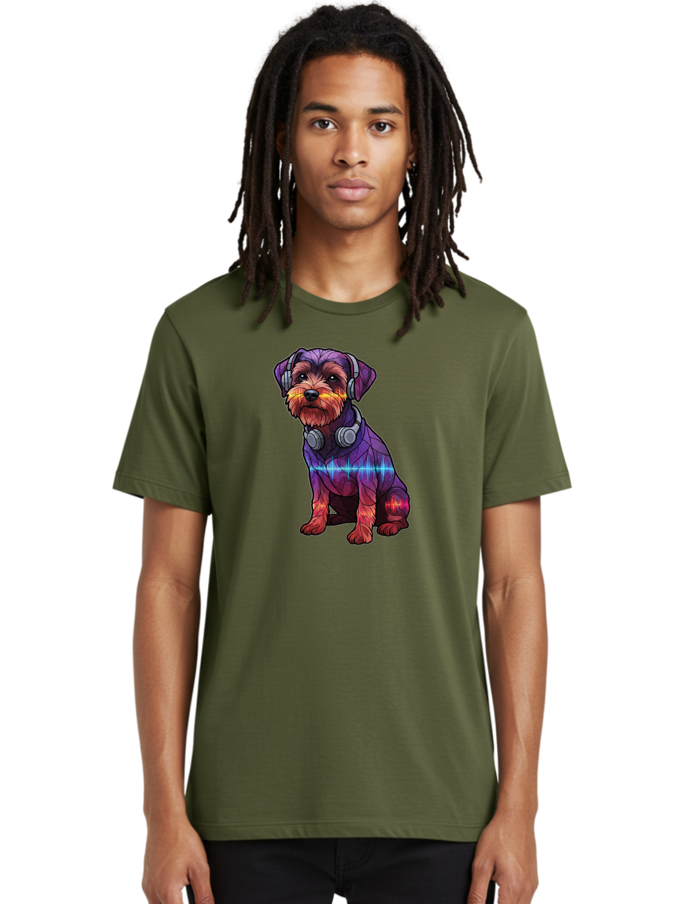 Low-Poly-Dog-Wearing-Headphones Men'S Graphic Tee, 100% Cotton, Comfortable Casual Summer Wear, Machine Washable, Vintage Camera, Old Camera, Antique Camera, Black Camera, Classic Photography, Photography Equipment, Nostalgic Device, Bai106