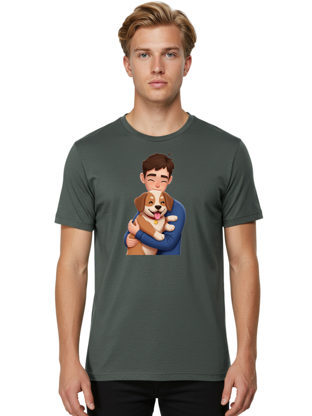 Man-Holding-Dog Men'S Graphic Tee, 100% Cotton, Comfortable Casual Summer Wear, Machine Washable, Vintage Camera, Old Camera, Antique Camera, Black Camera, Classic Photography, Photography Equipment, Nostalgic Device, Film Camera, Camera Art Bai110