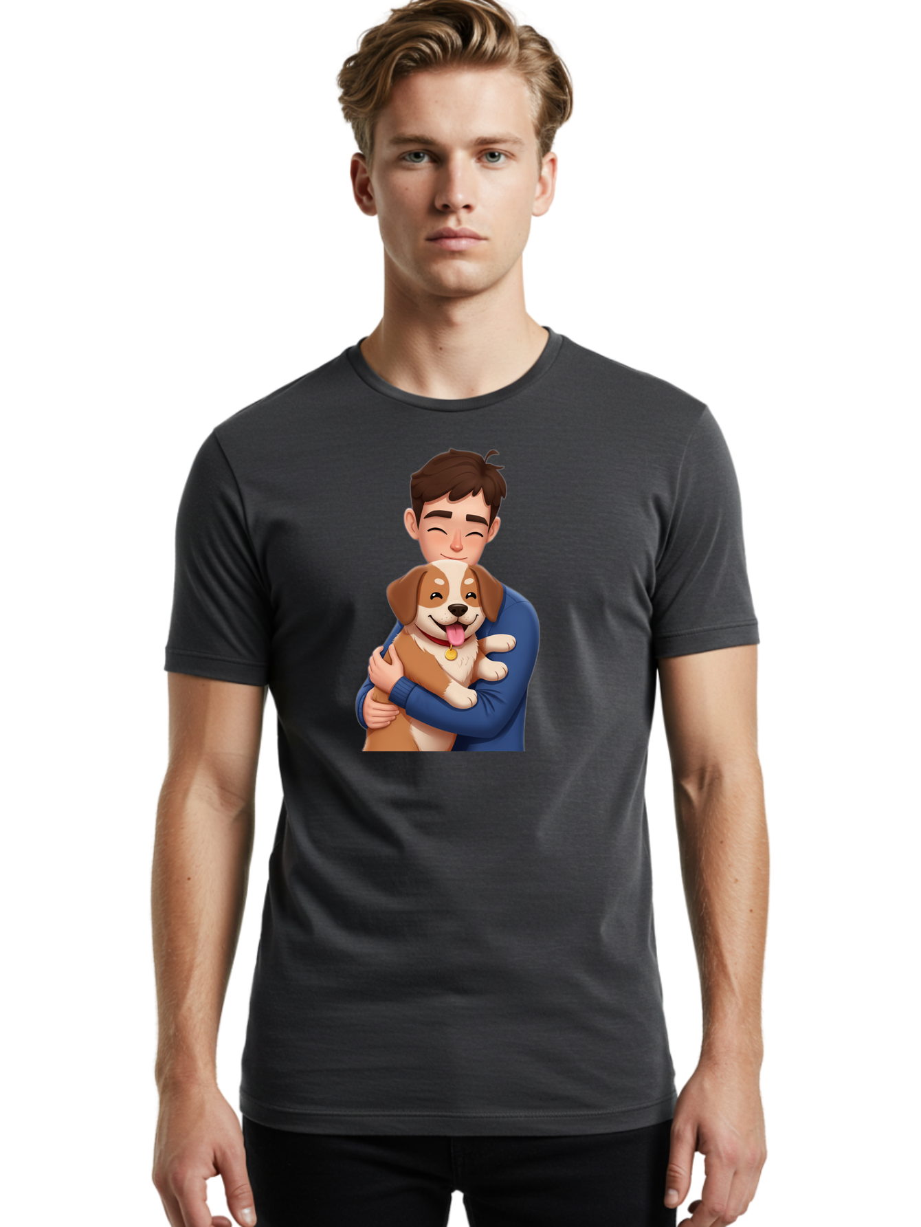 Man-Holding-Dog Men'S Graphic Tee, 100% Cotton, Comfortable Casual Summer Wear, Machine Washable, Vintage Camera, Old Camera, Antique Camera, Black Camera, Classic Photography, Photography Equipment, Nostalgic Device, Film Camera, Camera Art Bai110