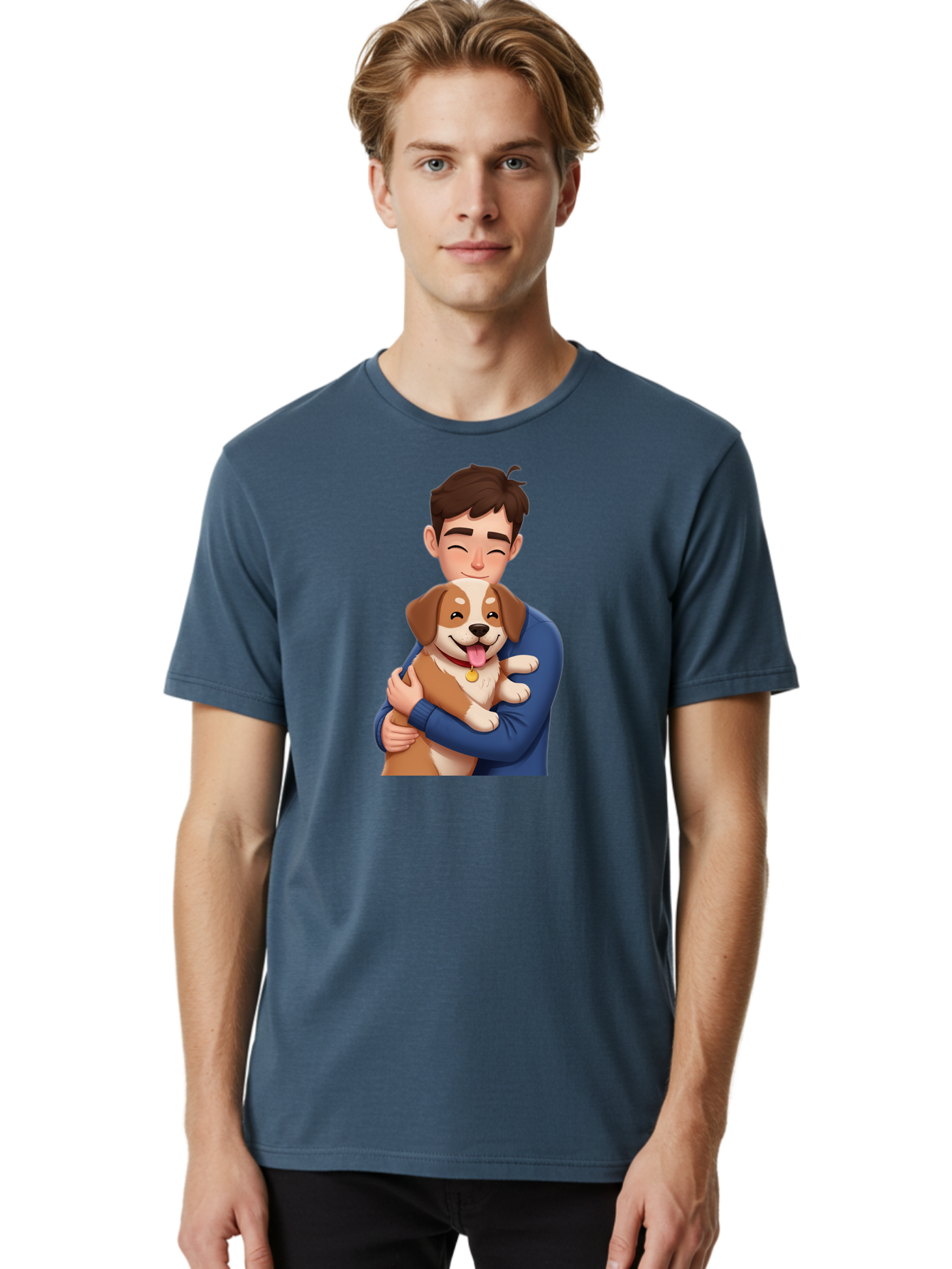 Man-Holding-Dog Men'S Graphic Tee, 100% Cotton, Comfortable Casual Summer Wear, Machine Washable, Vintage Camera, Old Camera, Antique Camera, Black Camera, Classic Photography, Photography Equipment, Nostalgic Device, Film Camera, Camera Art Bai110